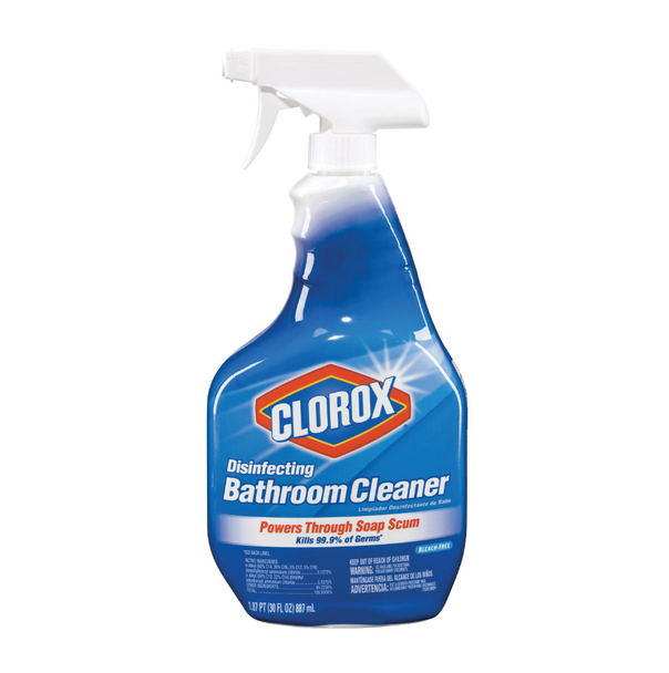 Clorox 08033 Disinfecting Bathroom Cleaner, Bleach Free 30 oz (9/Case)