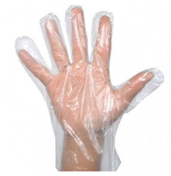 Large Clear Poly Gloves, 20 Boxes of 500 (10,000/Case)