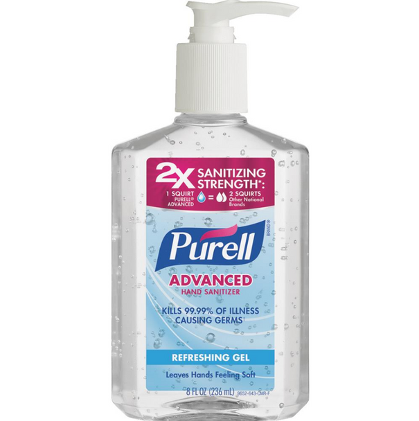 Purell Advanced Hand Sanitizer Refreshing Gel, 8 oz with Pump (1/Each)