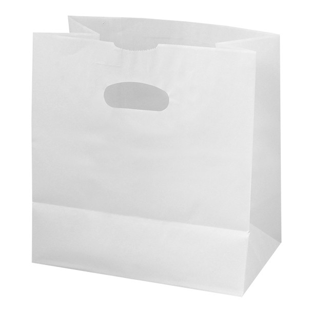 Die Cut Paper Bags, 11x6x11", White (500/Case)