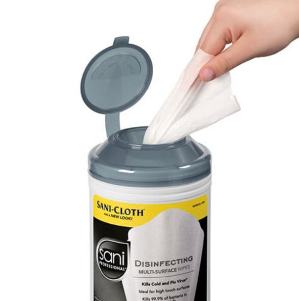 Sani-Cloth P22884 Disinfecting Wipes, Unscented XL Canister, 200 Sheets (6/Case)