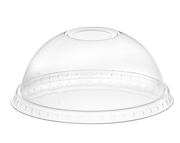 Solex 98mm Regular 1" Round Hole Dome Lids for 12-24 oz Clear PET Cups (1000/Case)