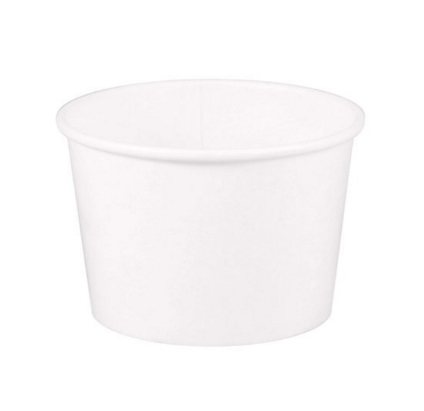 8 oz White Paper Food Container, 95mm (1000/Case)