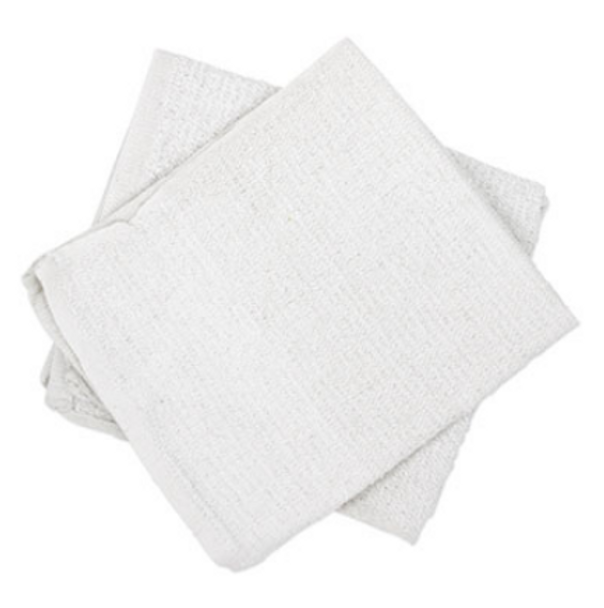 White Turkish Bar Mop Towels, 100% Cotton (10lbs/Case)