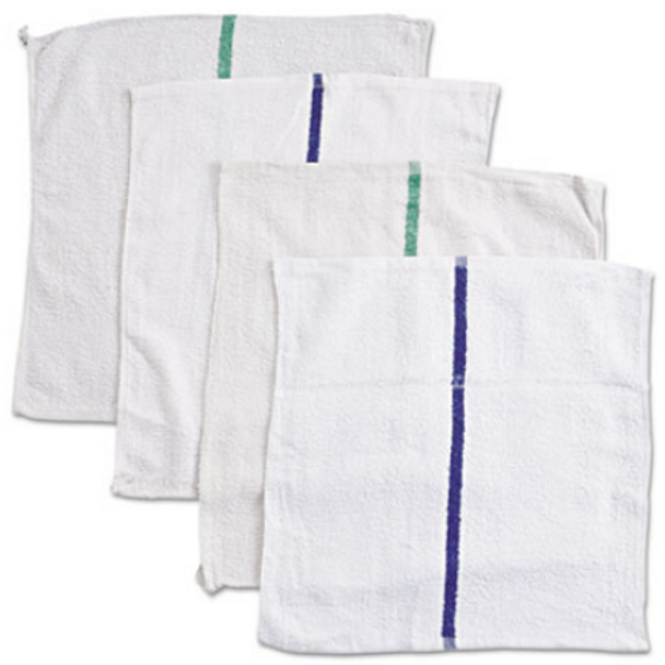 White Turkish Bar Mop Towels, 100% Cotton (10lbs/Case)