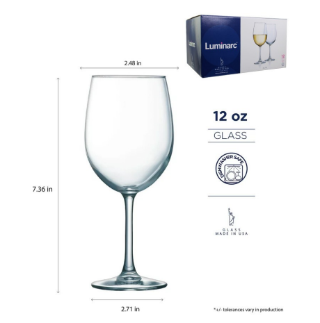 Luminarc N2510 12 oz Wine Glass Set, 2x12 (24/Case)