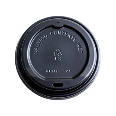 Solex 90mm Black Snap-Fit Lids for 10-20 oz Paper Hot Cups (1,000/Case)