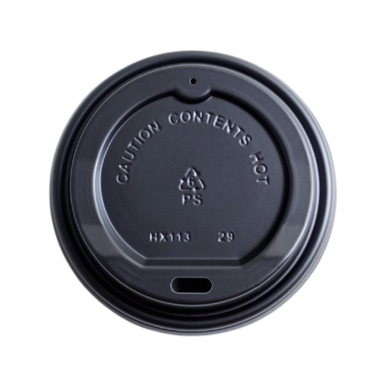 Solex 80mm Black Snap-Fit Hot Cup Lids for 8 oz Paper Hot Cups (1,000/Case)