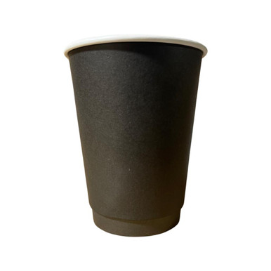 Solex 12 oz Matte Black No-Sleeve Insulated Paper Hot Cups (500/Case)