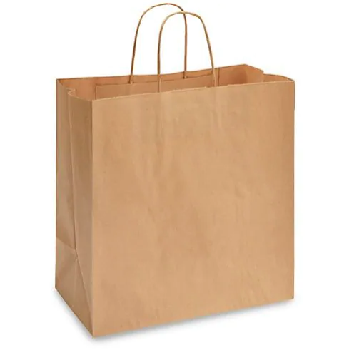 Solex 13x7x13" Natural Kraft Paper Shopping Bags with Rope Handles (250/Case)