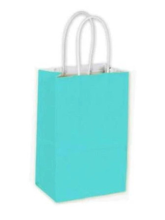 Turquoise Shopping Bag with Rope Handles, 8" x 5" x 10" (250/Case)