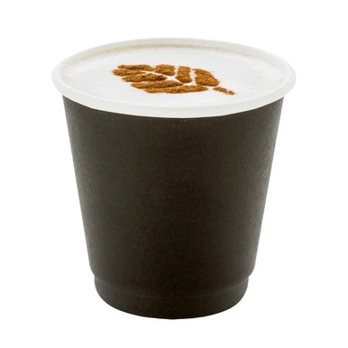 Solex 8 oz Matte Black No-Sleeve Insulated Paper Hot Cups (500/Case)