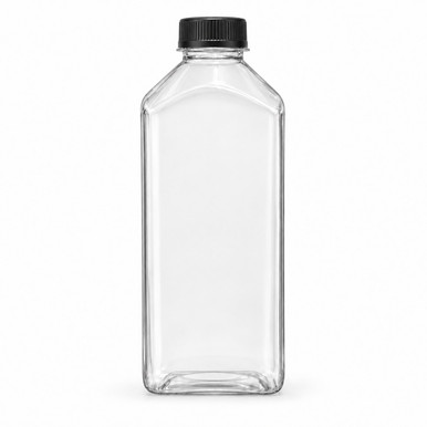 32 oz Clear Square PET Juice Bottles
