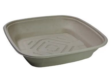 160 oz Square Sugarcane Cold Catering Bowls