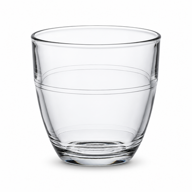 Duralex Gigogne Clear Tumbler with Rounded Profile and Horizontal Rings