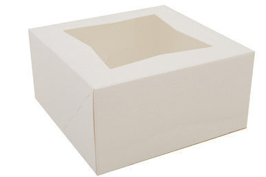 Automatic Window Bakery Boxes, 6" x 6" x 3", Bright White (200/Case)
