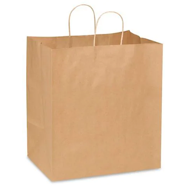 14x10x15" Premium Natural Kraft Paper Shopping Bags (200/Case)