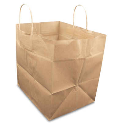 Solex Natural Kraft Rope Handle Paper Shopping Bags, 12" x 10" x 12" (250/Case)