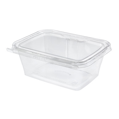 Inline Plastics Plastic Snack Container With Flat Lid 12 Oz. Clear