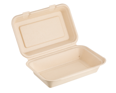 9x6x3 ECO BIODEGRADABLE COMPOSTABLE FIBER HINGED CONTAINERS