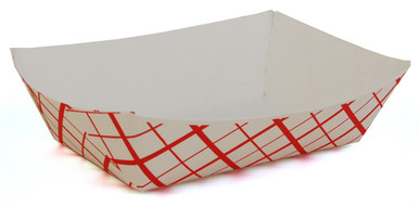 #200 2 lb Red Checker Paper Food Trays (1000/Case) | KEVIDKO