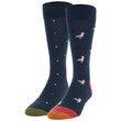 Men's Santa Seagull/Dot Dress Crew Socks, 2 Pairs (Santa Seagull/Dot)