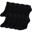 Women's Cushion No Show Socks, 10 Pairs (Black)