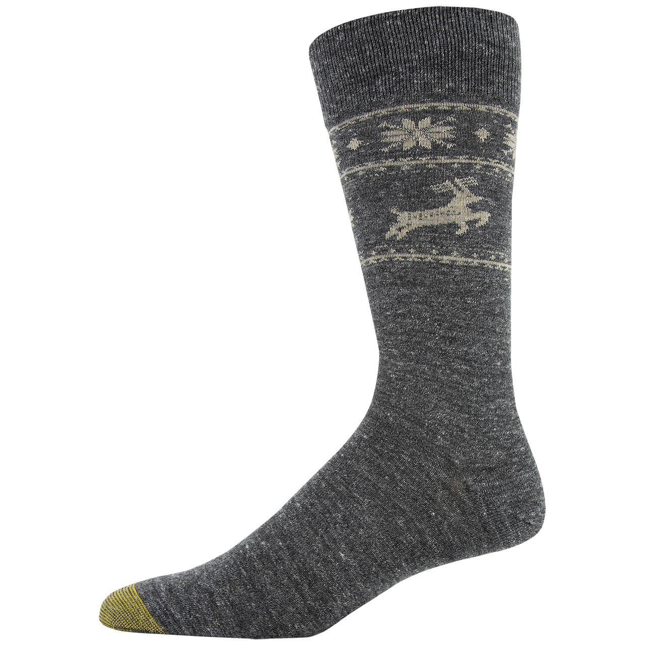 Men's Deer Border/Ribbed Dress Crew Socks, 2 Pairs