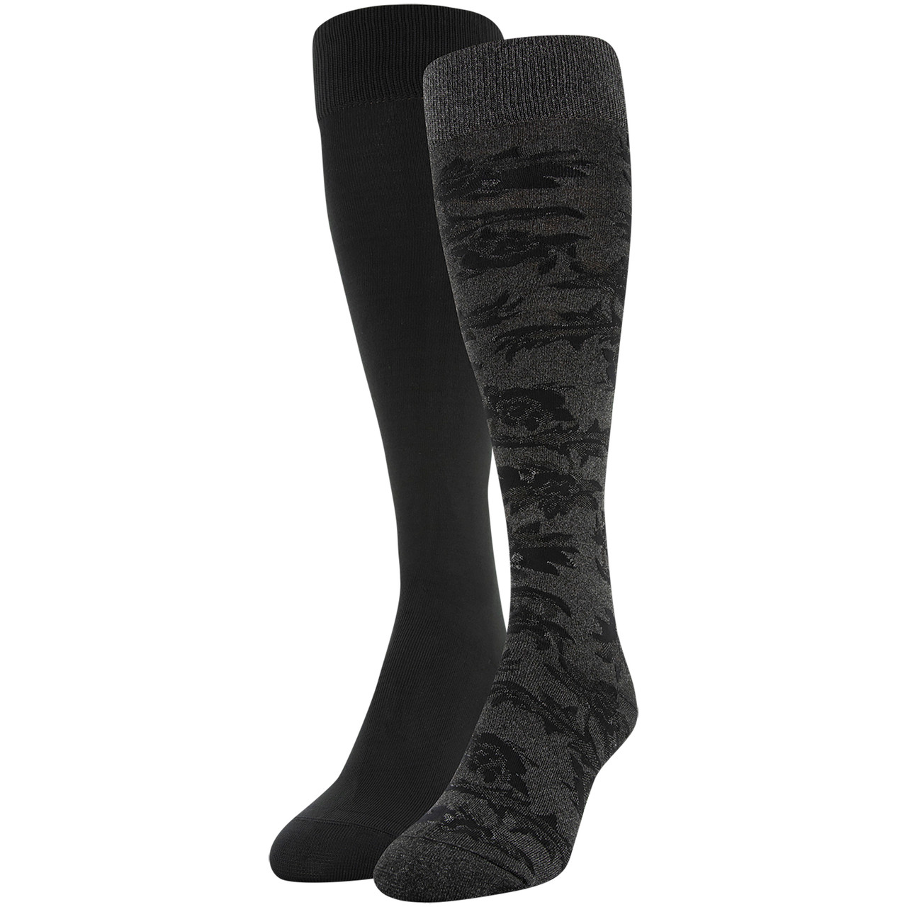 Women's Scarf Floral Knee High Socks, 2 Pairs