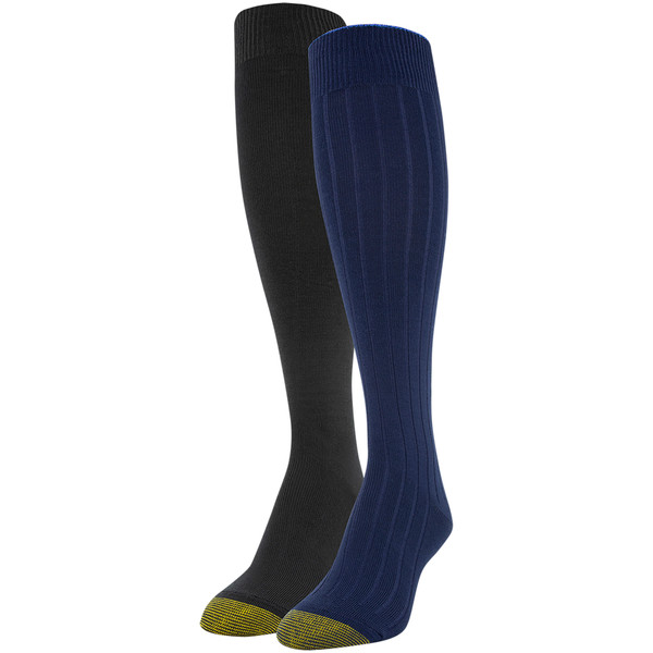 Women's Ultra Soft Tipped Knee High Socks, 2 Pairs (Peacoat, Black)