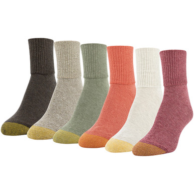 Essentials Women's Turn Cuff Socks, 6 Pairs