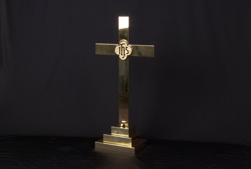 24" Standing IHS Altar Cross|High Polish| XXC91