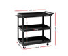 Tool Cart 3 Tier Parts Steel Trolley Mechanic Storage Organizer - Black