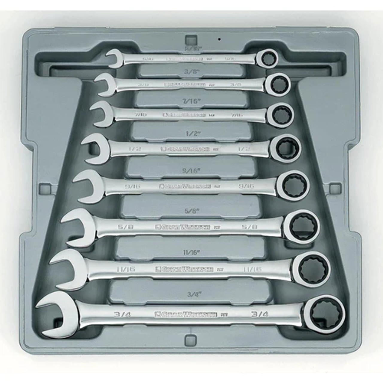 GEARWRENCH 9308D 8 Pc. 72-Tooth 12 Point Ratcheting Combination SAE Wrench Set