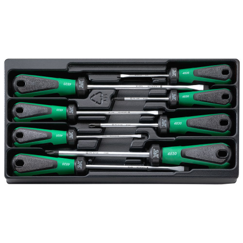 STAHLWILLE SCREWDRIVER SET, 8PC 3K DRALL 5 SLOT / 3 PHILLIPS 