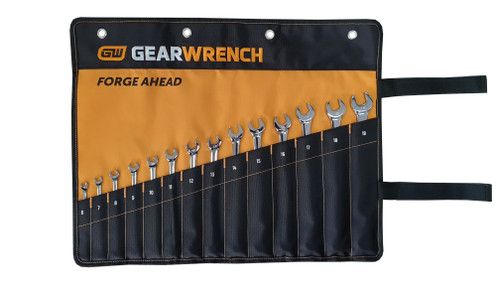 Gearwrench 14 Piece 12 Point Long Pattern Metric Combination Wrench Set in roll (81936)