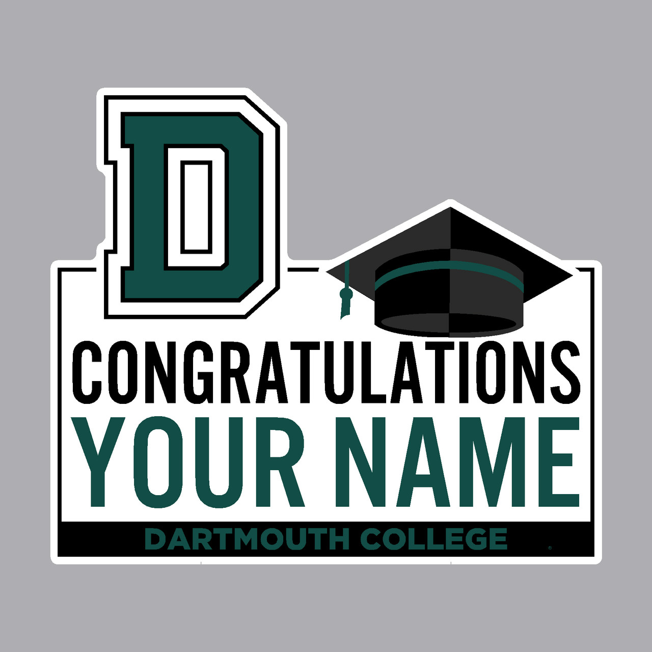 Personalized Congratulations Lawn Display Sign for Dartmouth Graduate ...