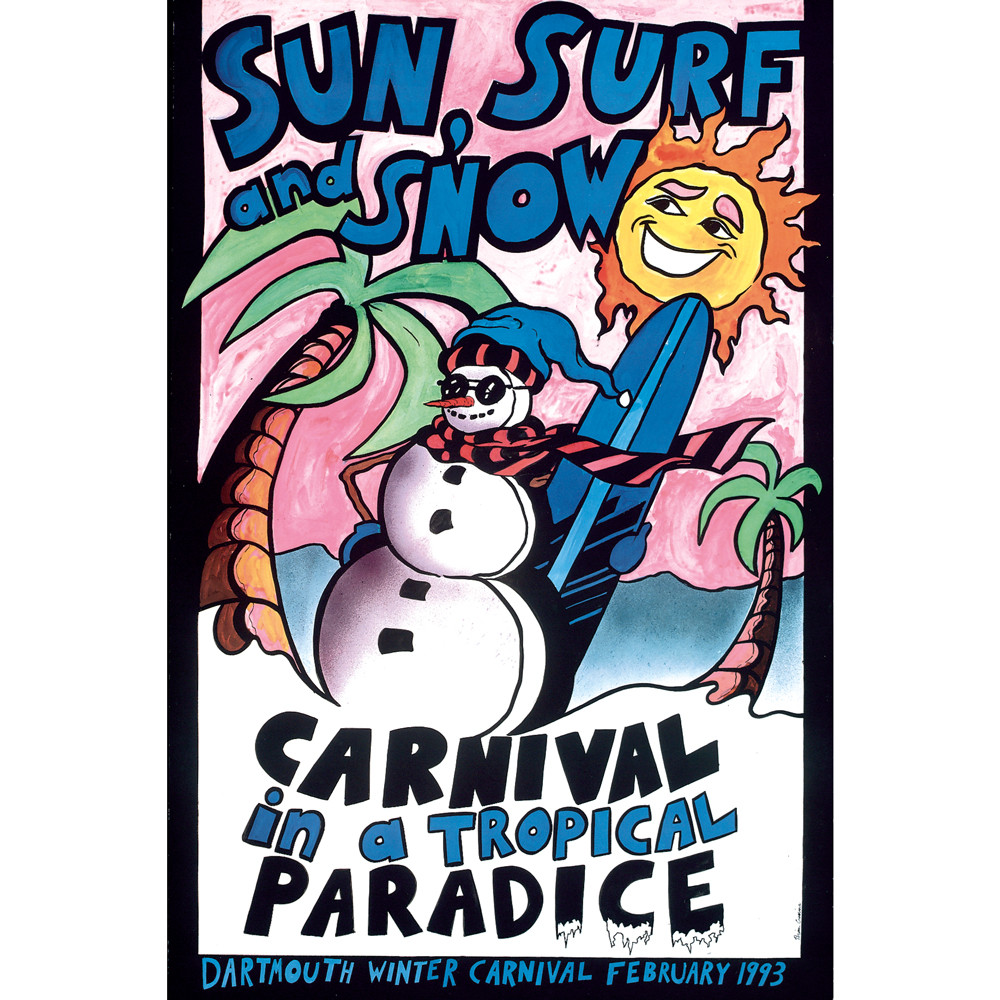 Rare *ORIGINAL* 1993 Winter Carnival Sun Surf and Snow Poster