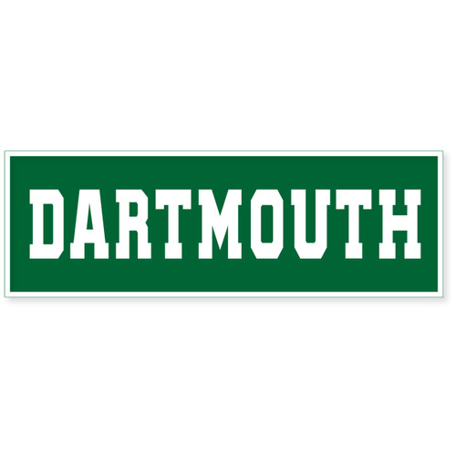 'Dartmouth' banner in green and white