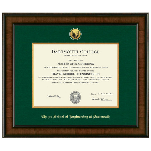 Diploma Frame Presidential Medallion Madison  - Thayer School of Engineering at Dartmouth