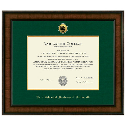 Diploma Frame Presidential Medallion Madison - Tuck School of Business at Dartmouth