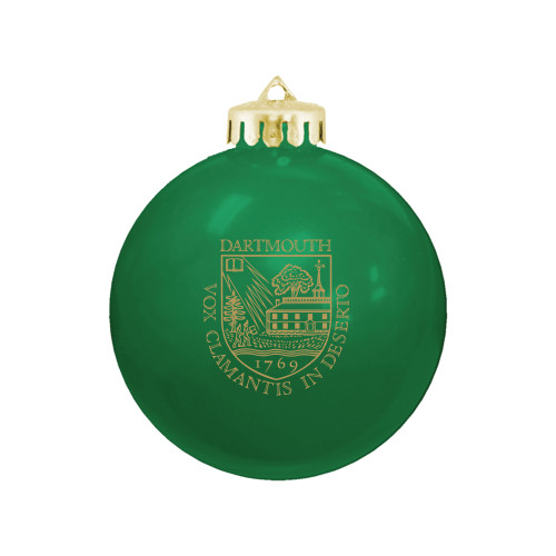 Green Dartmouth Shield Glass Ornament