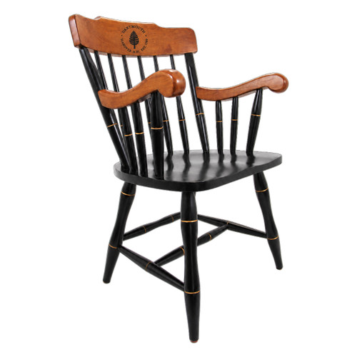 Cherry Laser Engraved Classic Captain's Chair with Cherry Arms Dartmouth