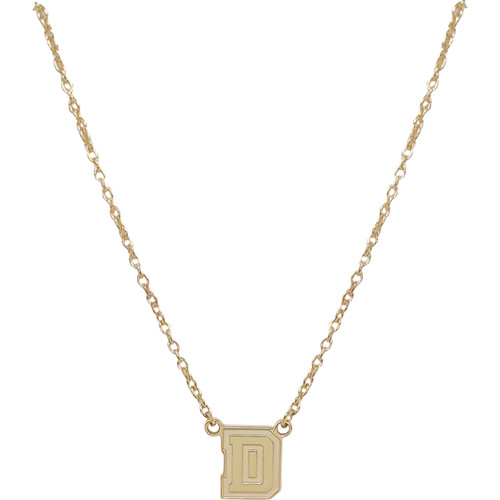 Necklace Gold Plate Block D Pendant