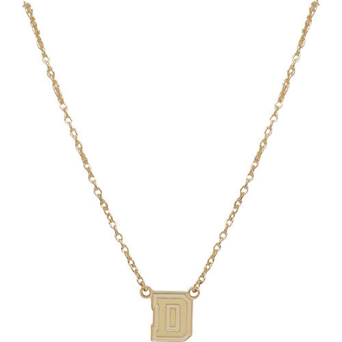 Necklace Gold Plate Block D Pendant Dartmouth