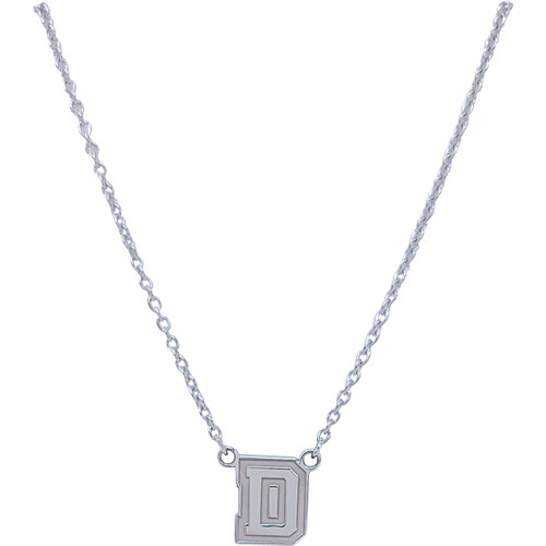 Necklace Sterling Silver Block D Pendant Dartmouth