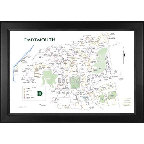 Framed Campus Map Dartmouth College Art