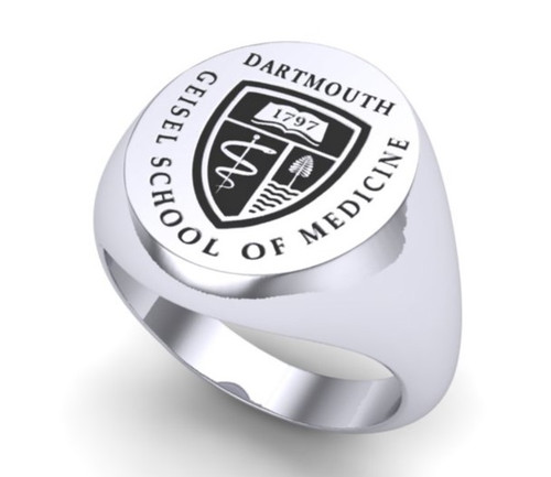 Ring Oval Large Platinum Geisel Shield