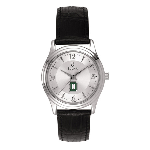 Bulova Watch Women's Black Leather Silver Dial Dartmouth