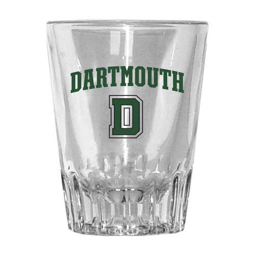 2 oz Fluted Shot Glass  2-Color Arch Dartmouth
